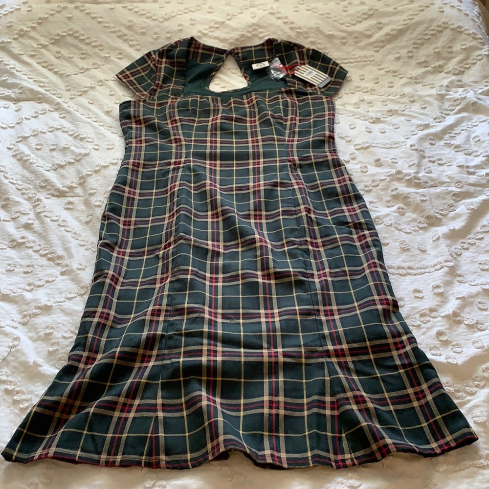 NWT plaid Dancing Days wiggle dress